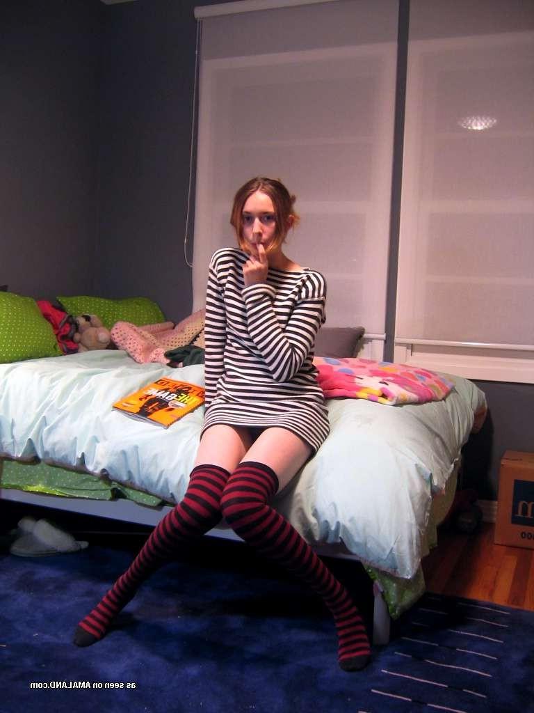 15P Petite amateur teen girlfriend posing in panties and handcuffs