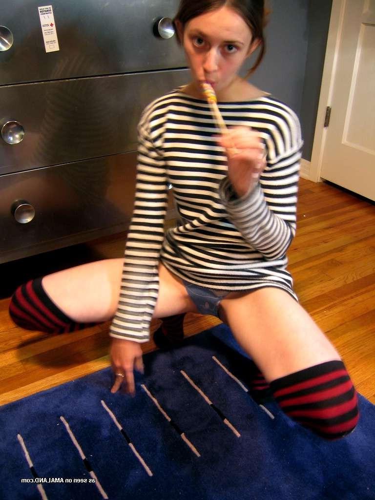 15P Petite amateur teen girlfriend posing in panties and handcuffs