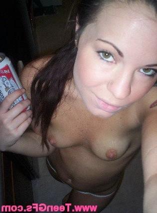 15P Drunk amateur teen with tiny tits strips and poses