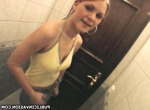 16P At the club!!-amateur teen cumeater get fucked in the bathroom