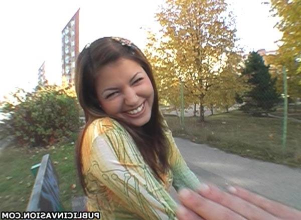 16P Fuck in the woods-amateur teen brunette´s public sex for cash