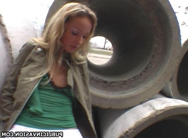 16P amateur blondie fucking for cash in the park beside the road