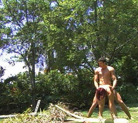 15P Horny redhead petit teen fucking and sucking outdoors
