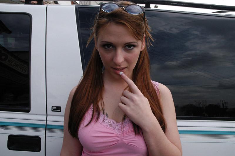 16P Redhead teen try hardcore group sex for cash