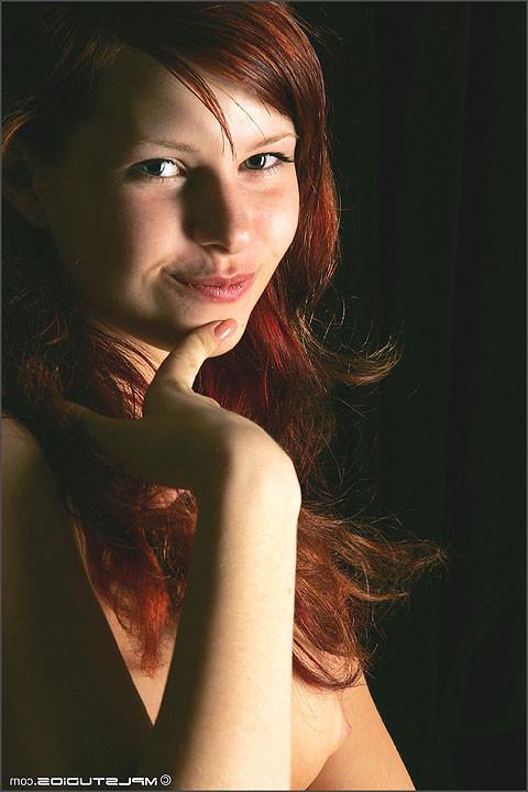 16P This super cute redhad just loves to show her perfect body and bald pussy