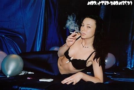 16P Amateur teen smoking cigarette