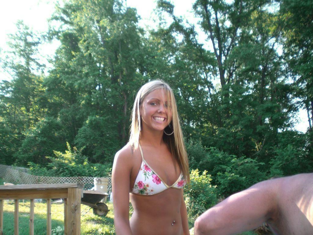 15P Sweet amateur teen girlfriends smiling for camera