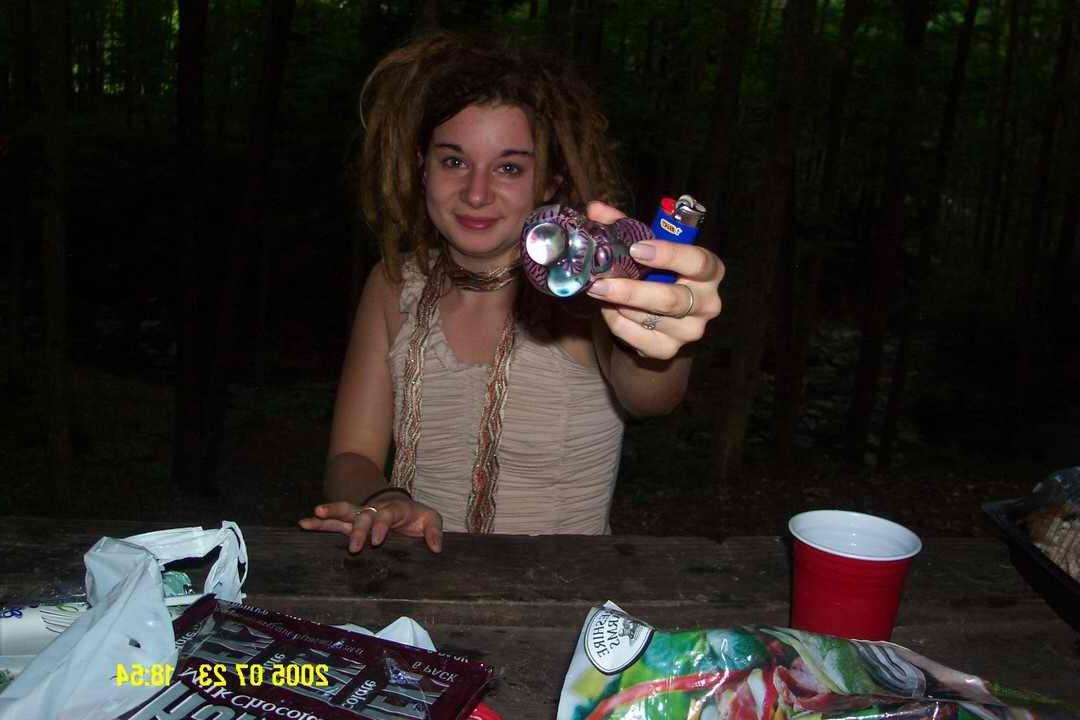 15P Stoned amateur teen hippie GF with itty bitty tits
