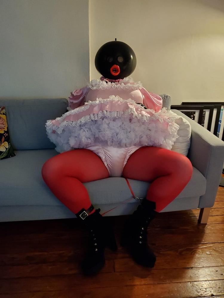 11P Pink Satin Ballhood Maid Bondage