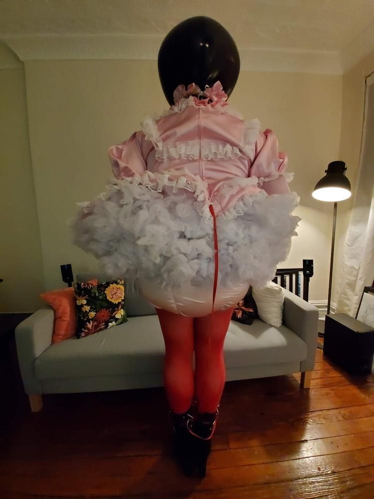 11P Pink Satin Ballhood Maid Bondage