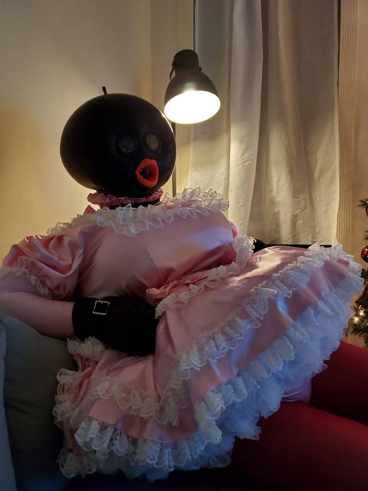 11P Pink Satin Ballhood Maid Bondage