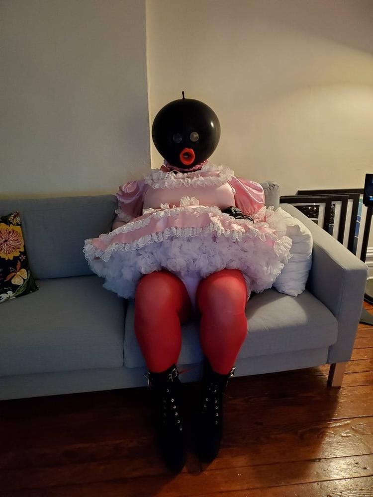 11P Pink Satin Ballhood Maid Bondage