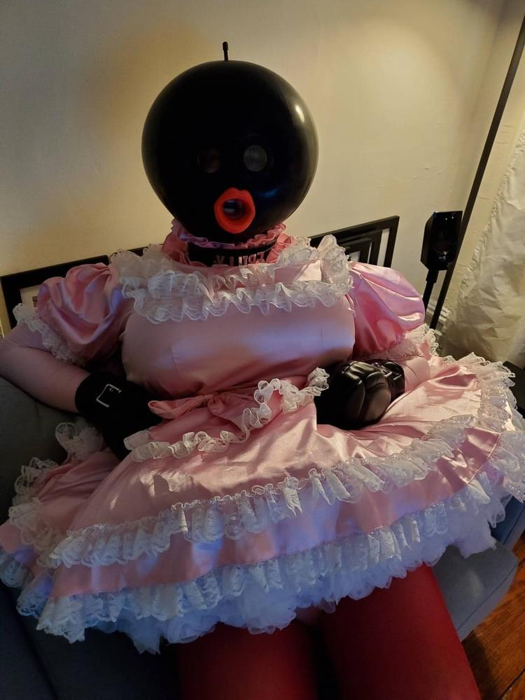 11P Pink Satin Ballhood Maid Bondage