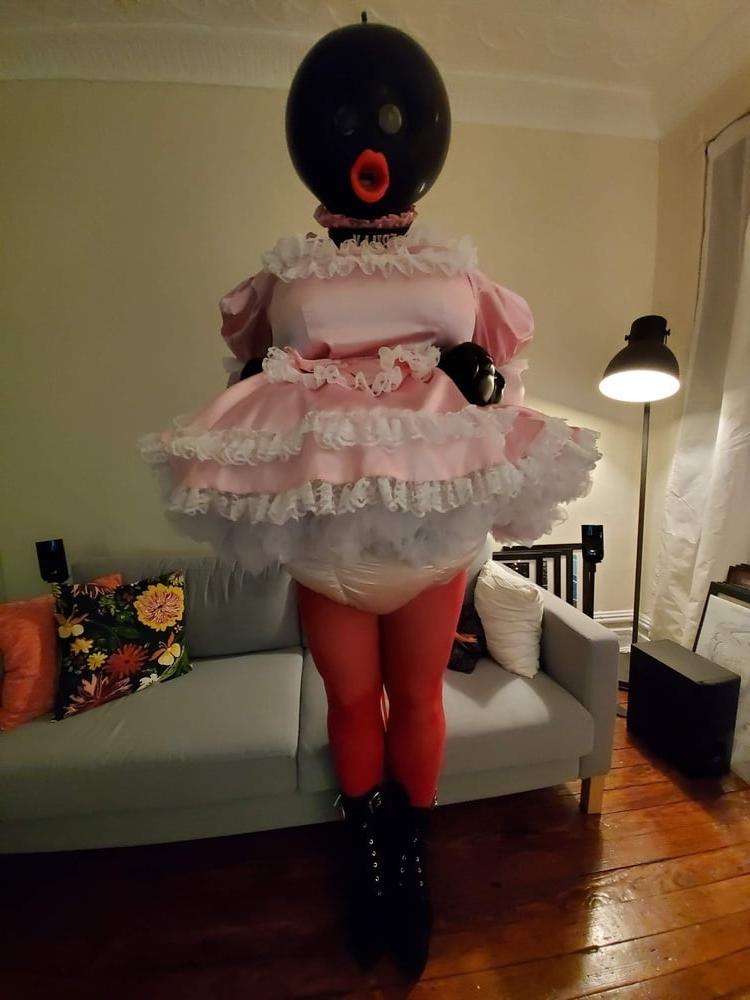 11P Pink Satin Ballhood Maid Bondage