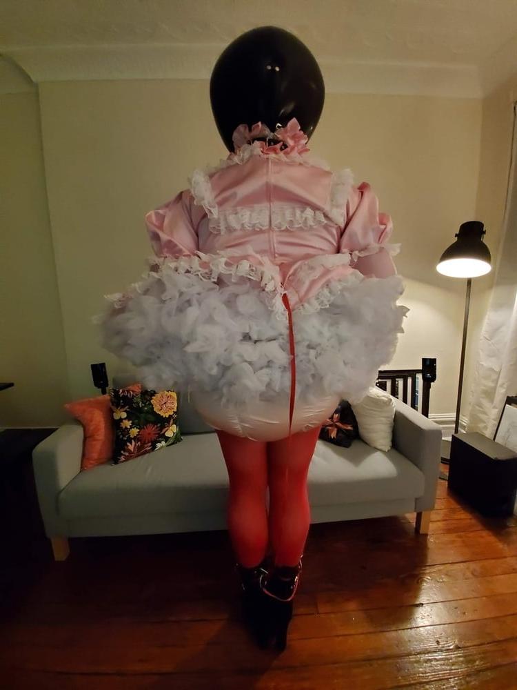 11P Pink Satin Ballhood Maid Bondage