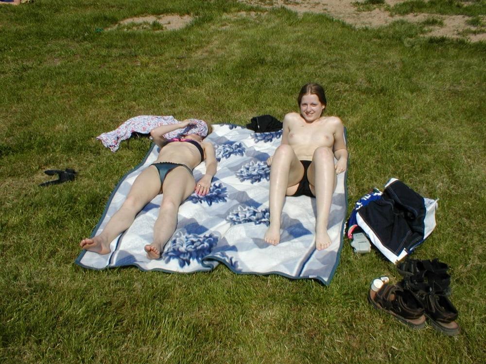 19P Slut teen - Topless sunbathing