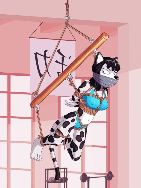 16P Furry tape bondage