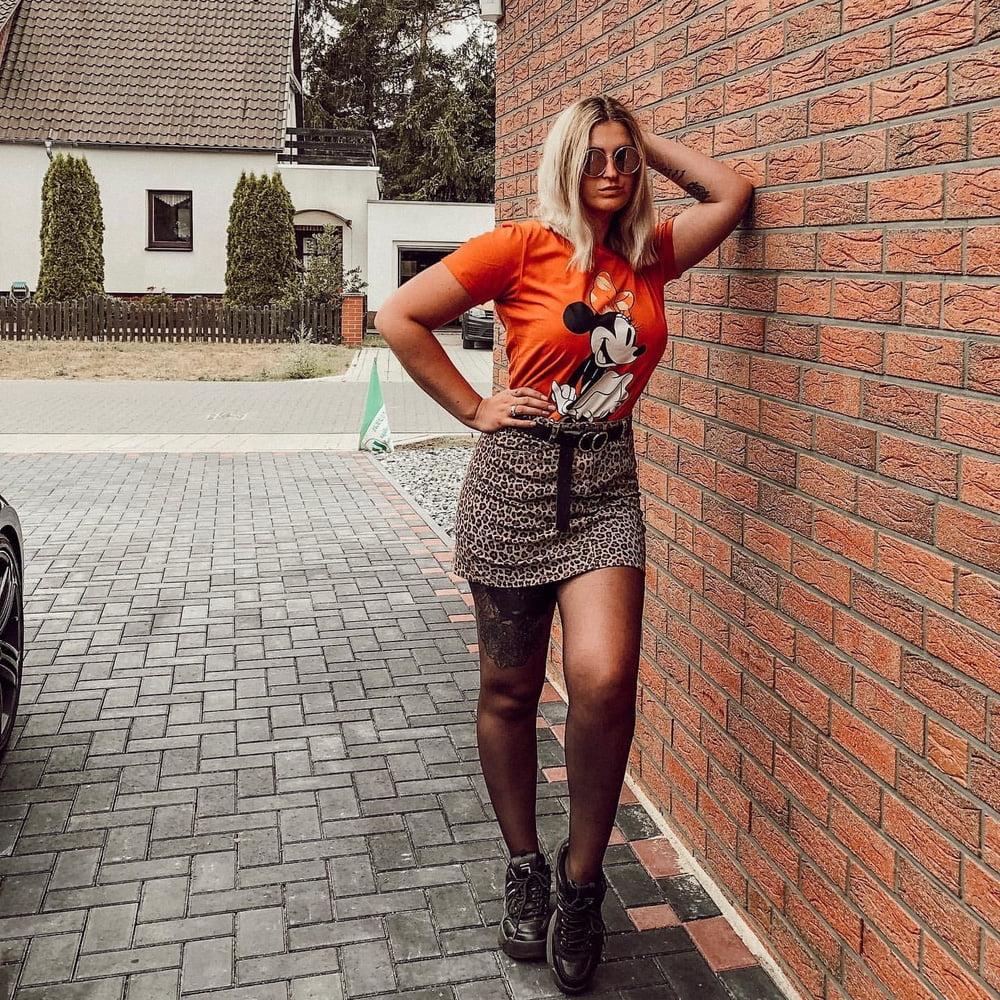 25P Pantyhosed Blonde Tramp Stamp Slut