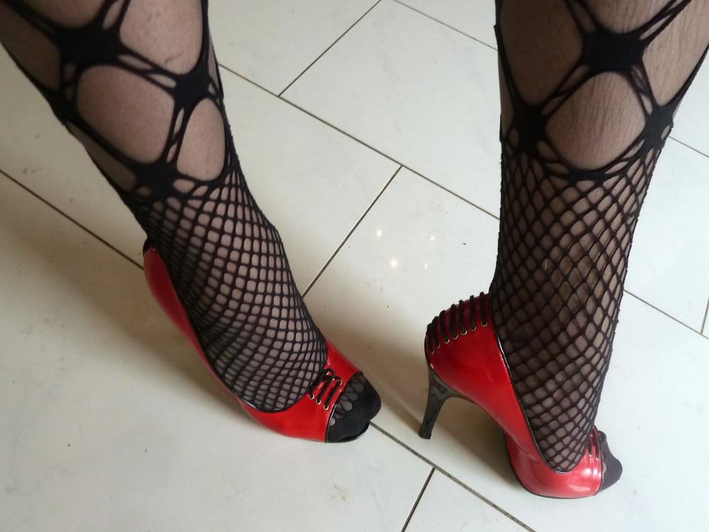 25P My wife's pantyhose, socks and heels