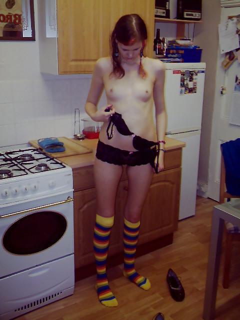 13P Black Lingerie and Rainbow Socks, me 19!