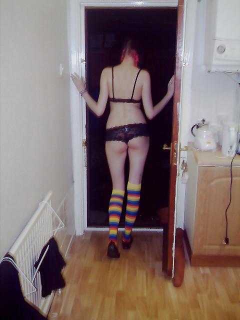 13P Black Lingerie and Rainbow Socks, me 19!