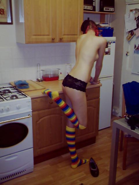 13P Black Lingerie and Rainbow Socks, me 19!