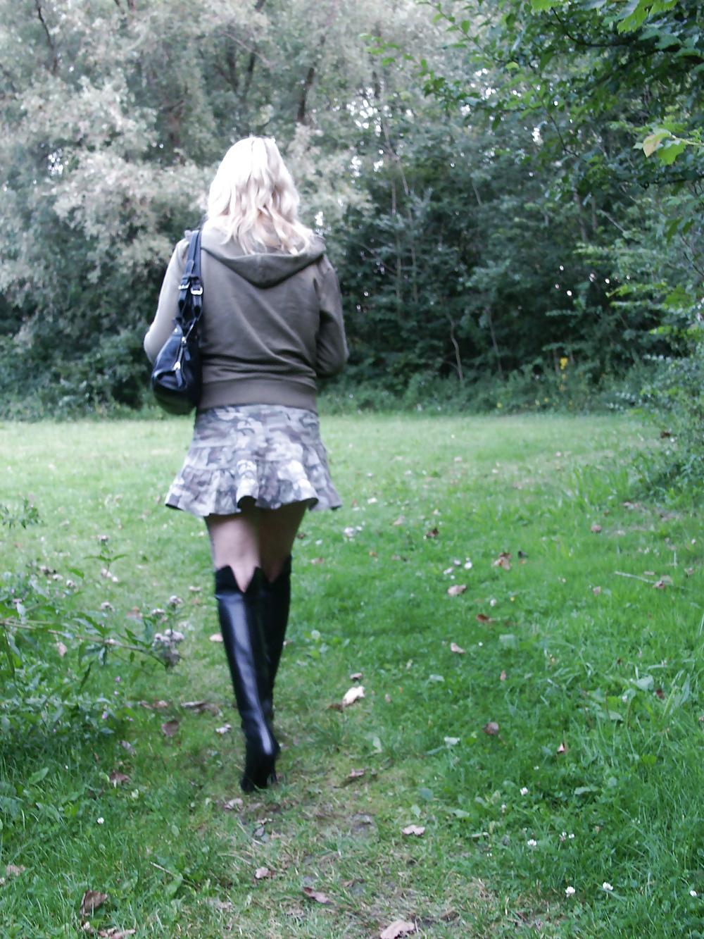 12P My black leather high heel boots 