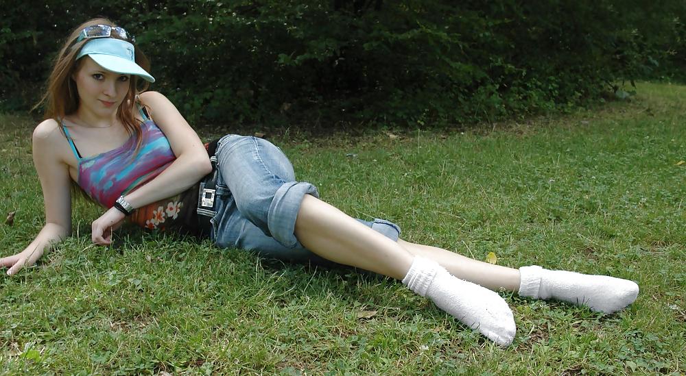 25P Girls Wearing White Socks