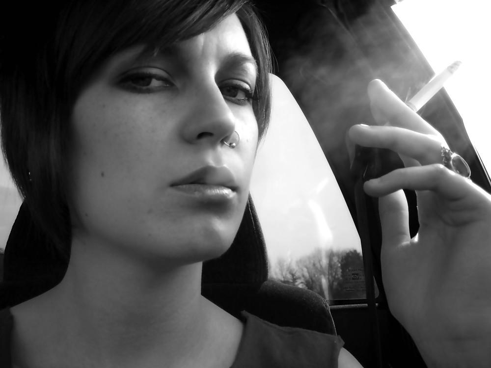 11P Smoking 007 - Black and White