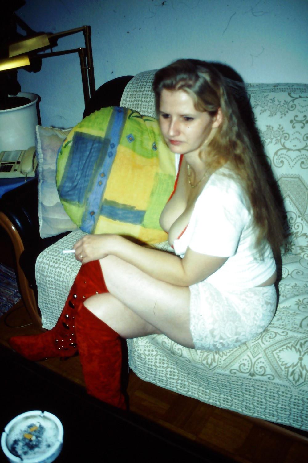 10P SAG - Sexy Wife's White Santa Claus With Red Bra & Boots 06