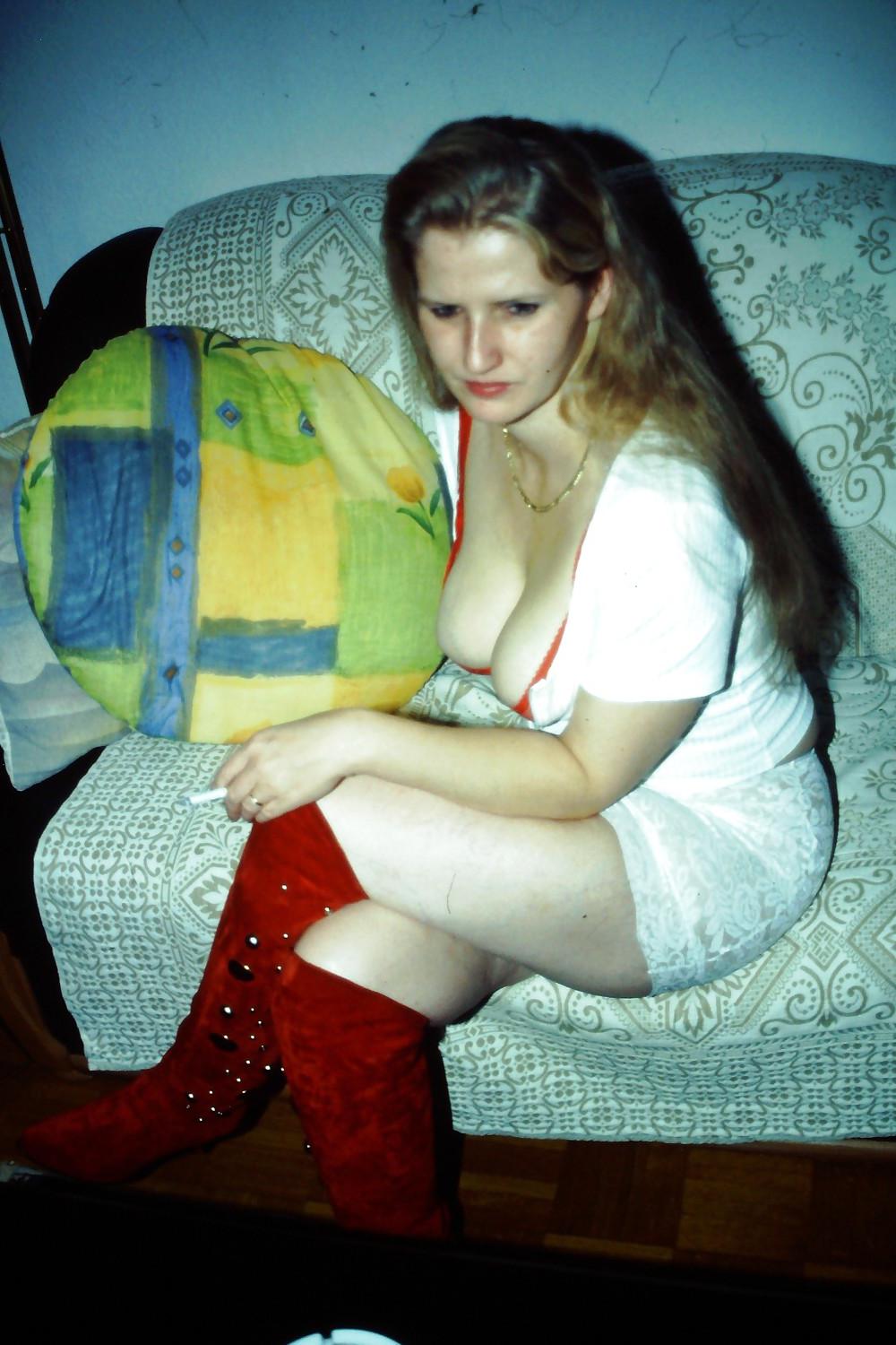 10P SAG - Sexy Wife's White Santa Claus With Red Bra & Boots 06