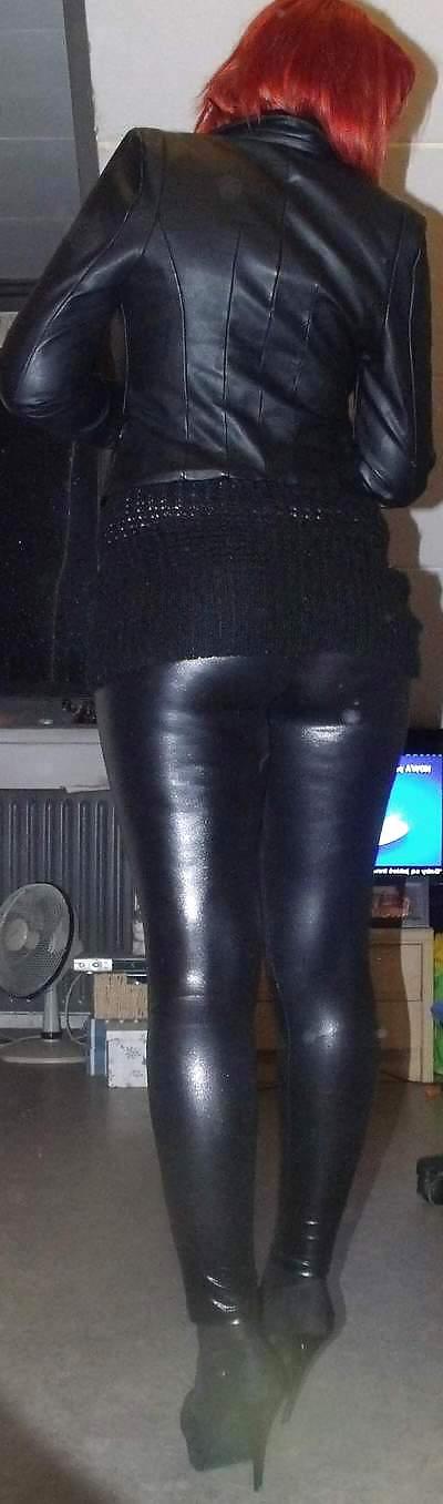 9P Mmm  latex leather leggins boots high heels