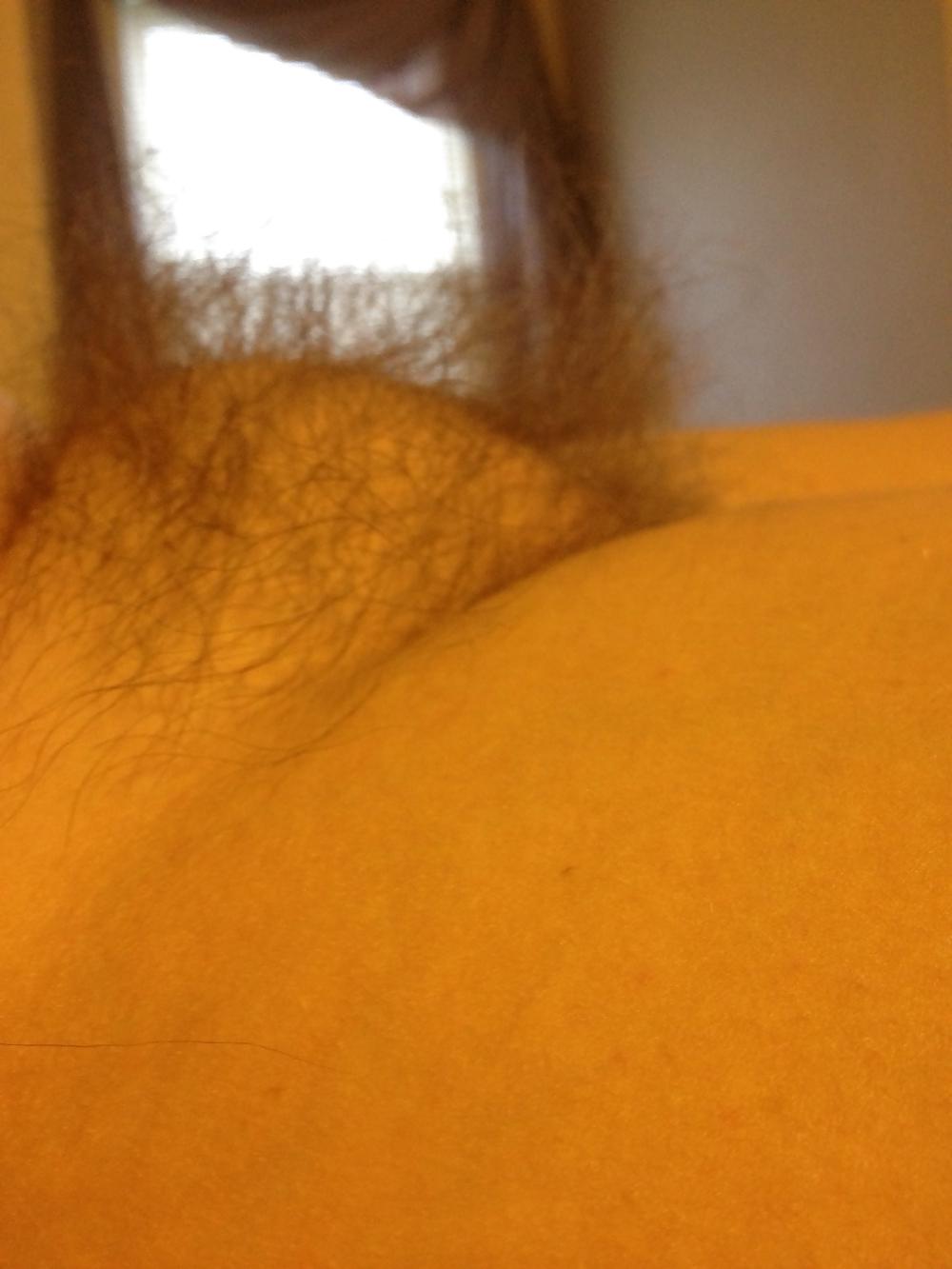 25P Her hairy pussy, pitts & big titts.