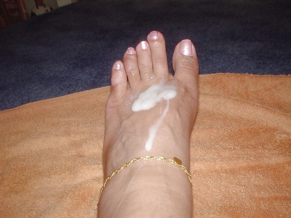 21P Indian girl footsy on a white cock