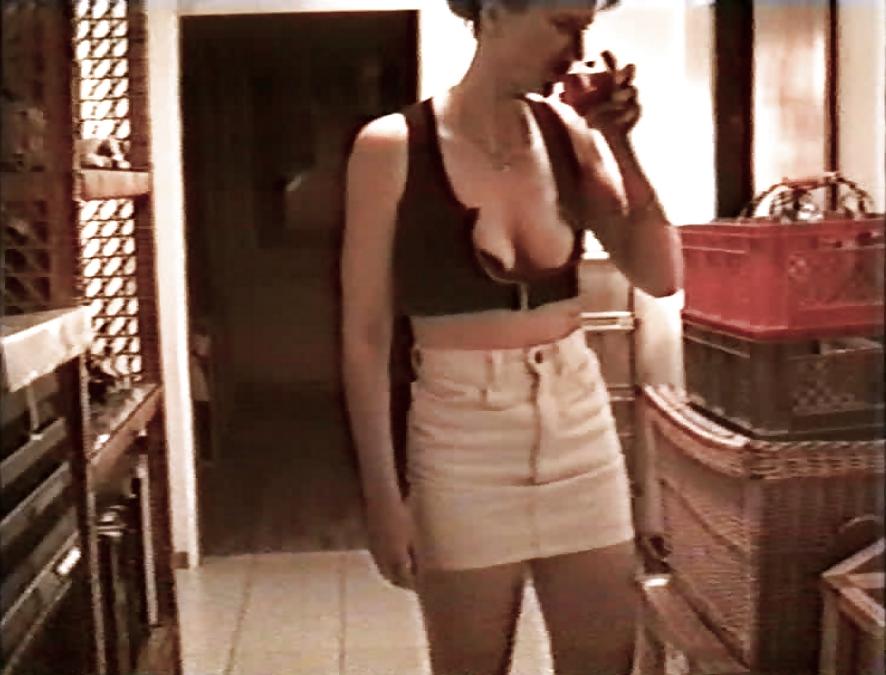 12P SAG - Wife's Boobs Downblouse Black Zip Bustier & Skirt 14