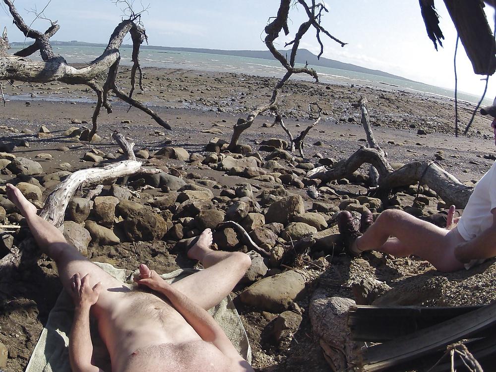 18P Wanking at the beach....caught by another guy