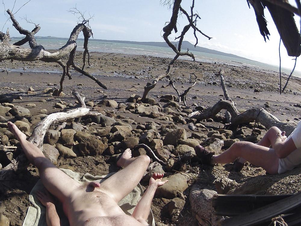 18P Wanking at the beach....caught by another guy