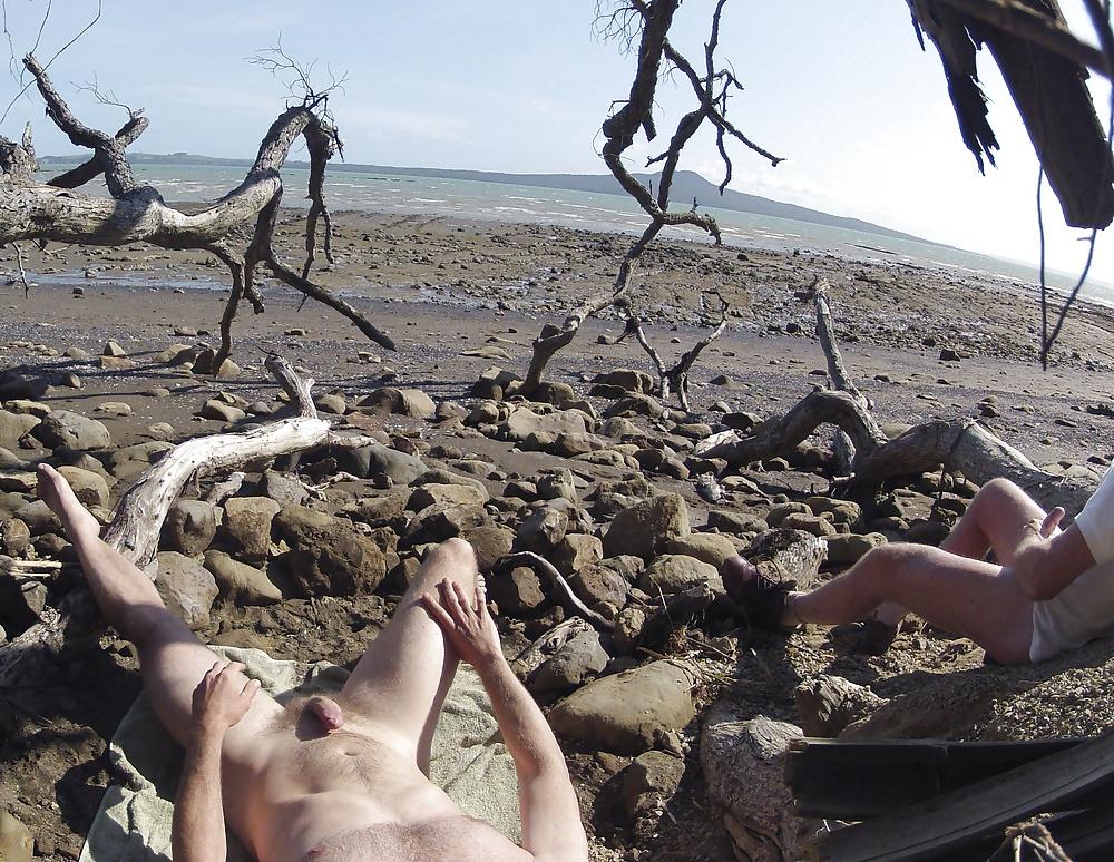 18P Wanking at the beach....caught by another guy