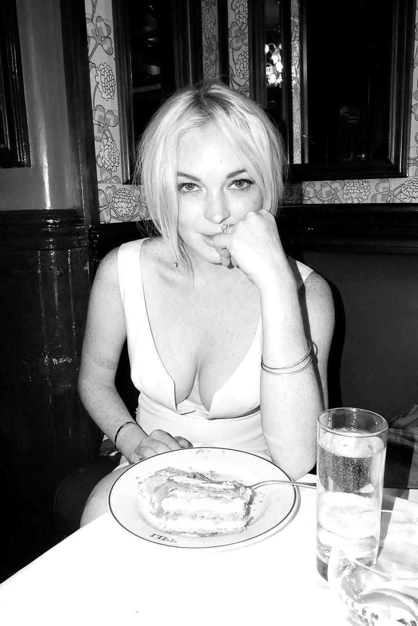 13P Lindsay Lohan ... White Photoshoot In White Dress