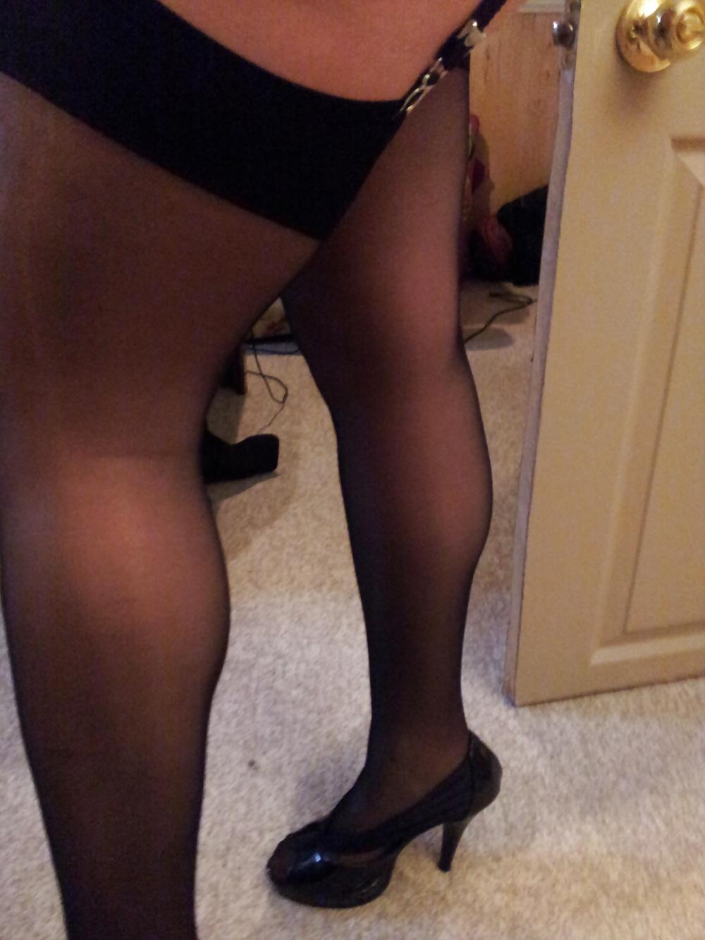 12P Black garter black stockings nude hose