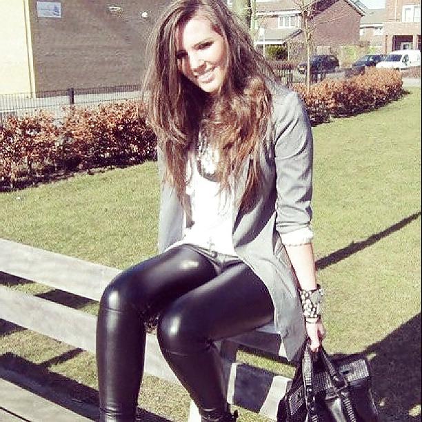 25P Leather pants leggings big boobs tits ass girls sexy hot 