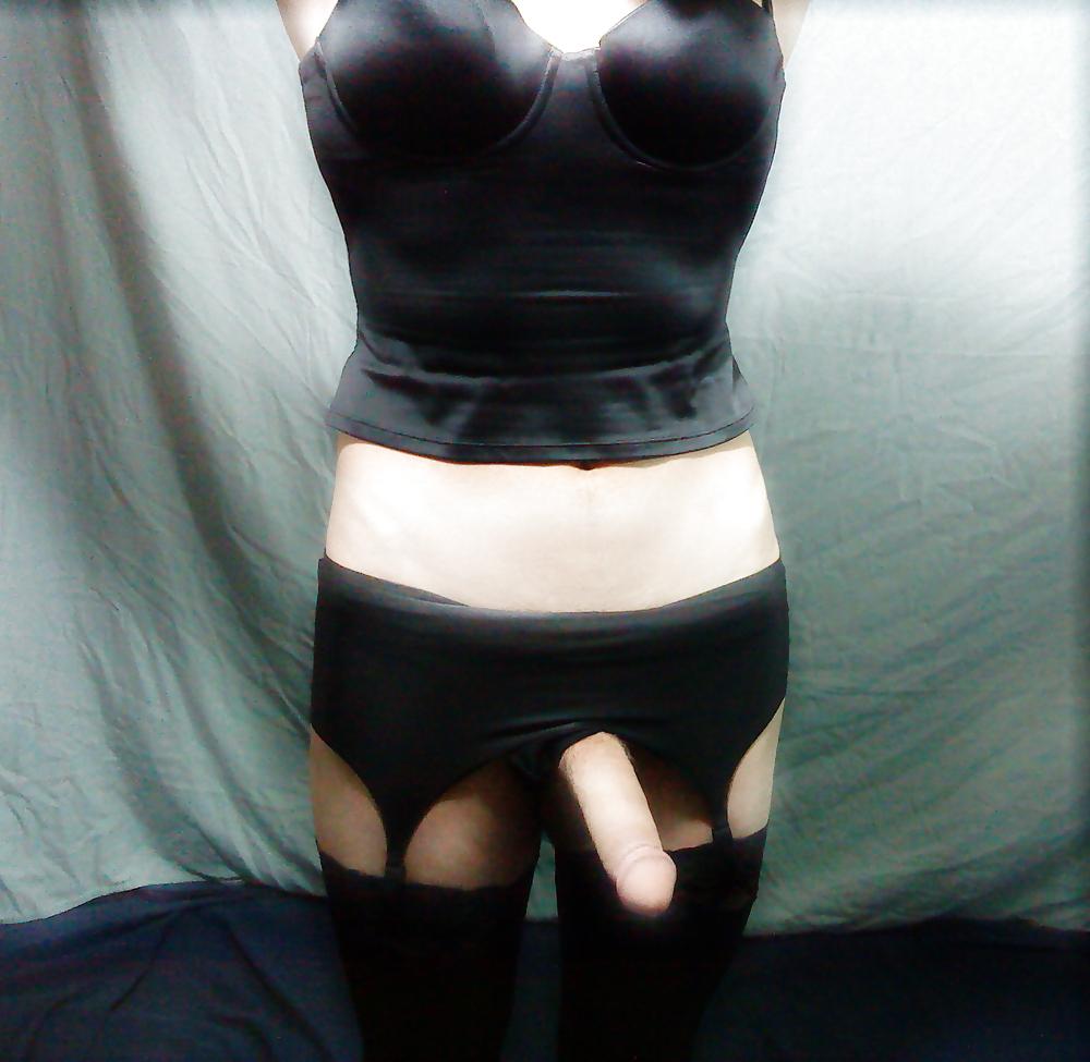 8P TV, Black Satin Garter and Top Shoot