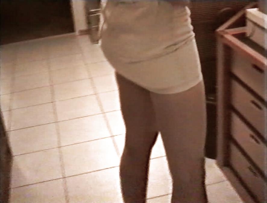 12P SAG - Wife's Boobs Downblouse Black Zip Bustier & Skirt 12