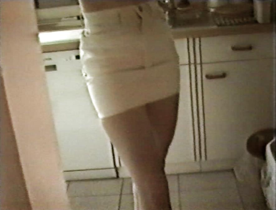 12P SAG - Wife's Boobs Downblouse Black Zip Bustier & Skirt 12