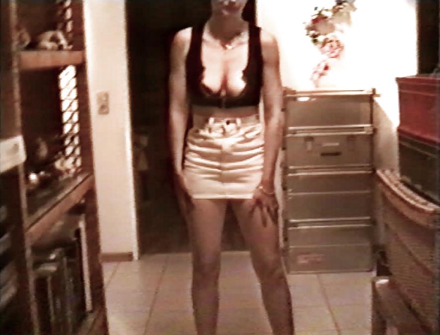 12P SAG - Wife's Boobs Downblouse Black Zip Bustier & Skirt 17