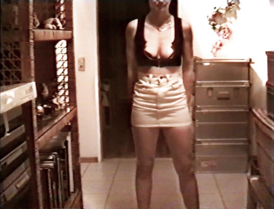 12P SAG - Wife's Boobs Downblouse Black Zip Bustier & Skirt 17