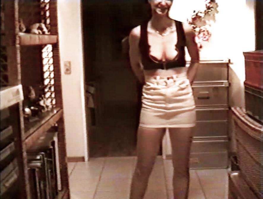 12P SAG - Wife's Boobs Downblouse Black Zip Bustier & Skirt 17