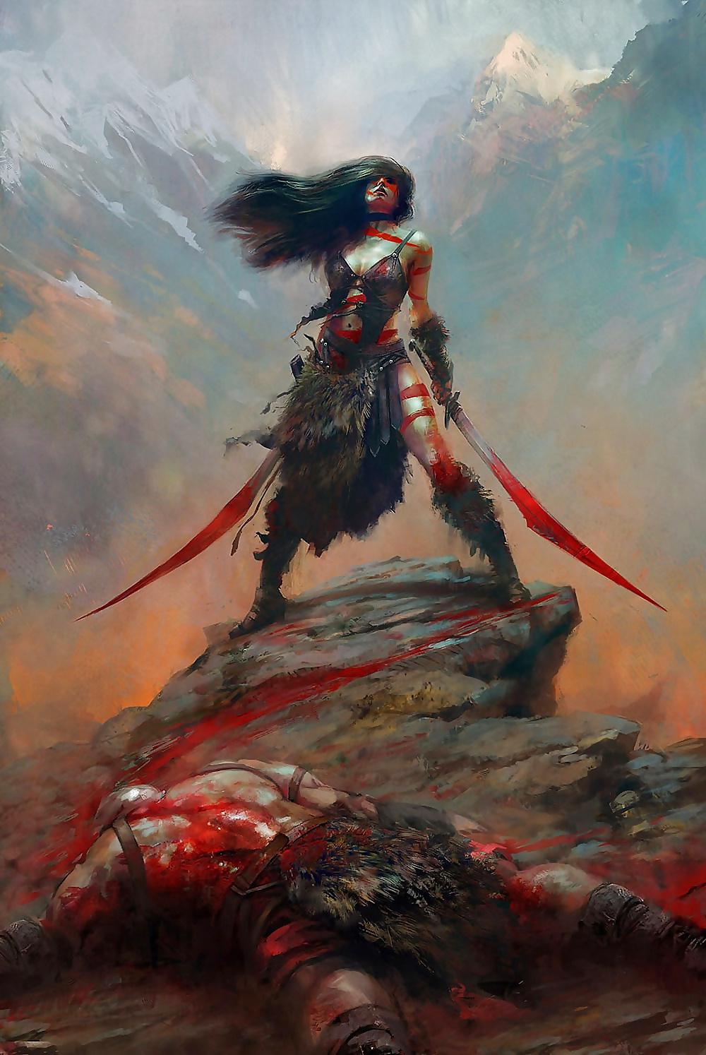 15P Female warriors in boots