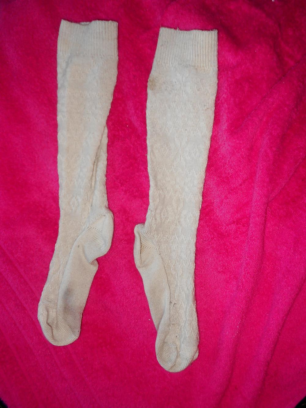 12P Calf-high creamy socks