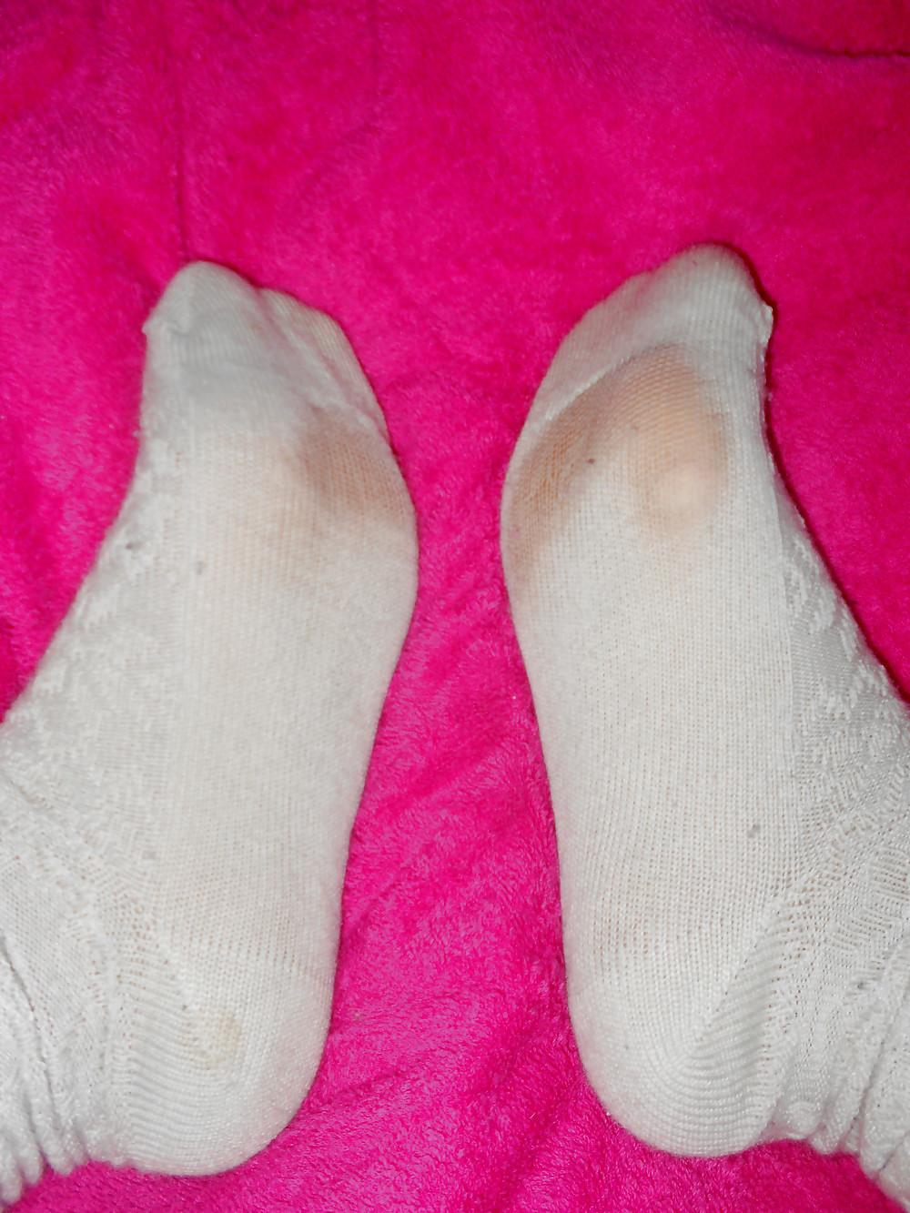 12P Calf-high creamy socks